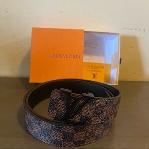 Louis Vuitton Brown Checkered Men's Belt